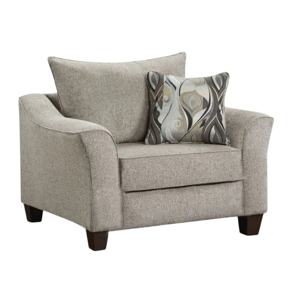 Camero Platinum Fabric Pillowback Accent Chair