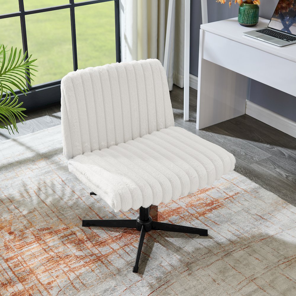 Blynn Adjustable Swivel Criss Cross Chair, Office Chair Vanity Chair