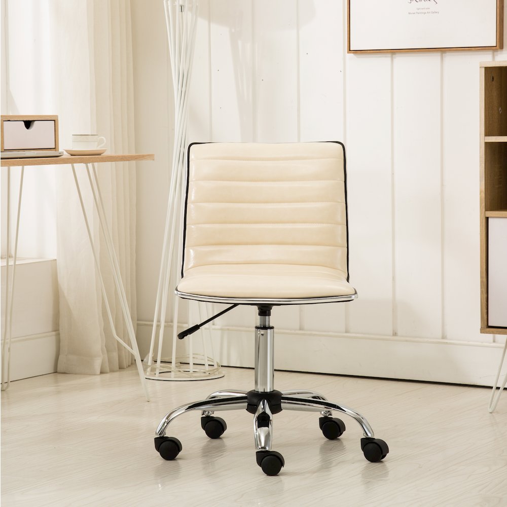 Fremo Chromel Adjustable Air Lift Office Chair in Beige