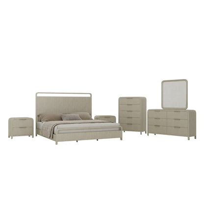 Tavari 6-PC King Bedroom Set, Light Gray
