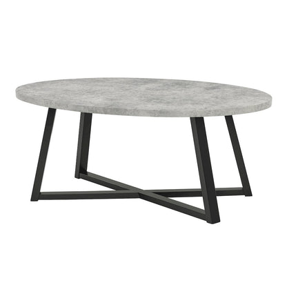 Modern Harmony Wood Oval Coffee Table, Gray