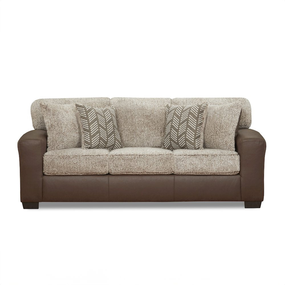 Marvella Living Room Sofa with Chocolate Faux Leather