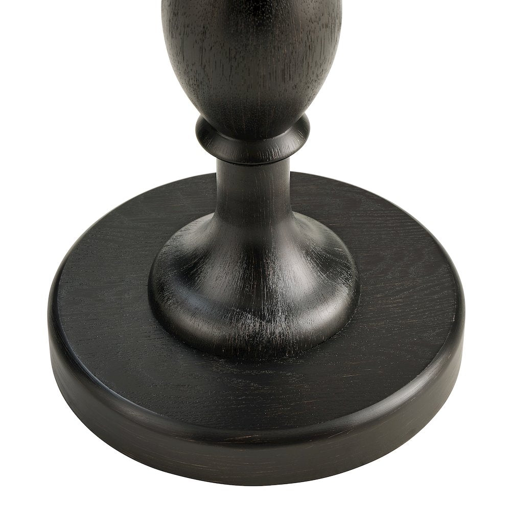 Solmere 22" Round Wood Pedestal End Table, Black