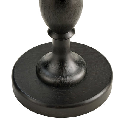 Solmere 22" Round Wood Pedestal End Table, Black