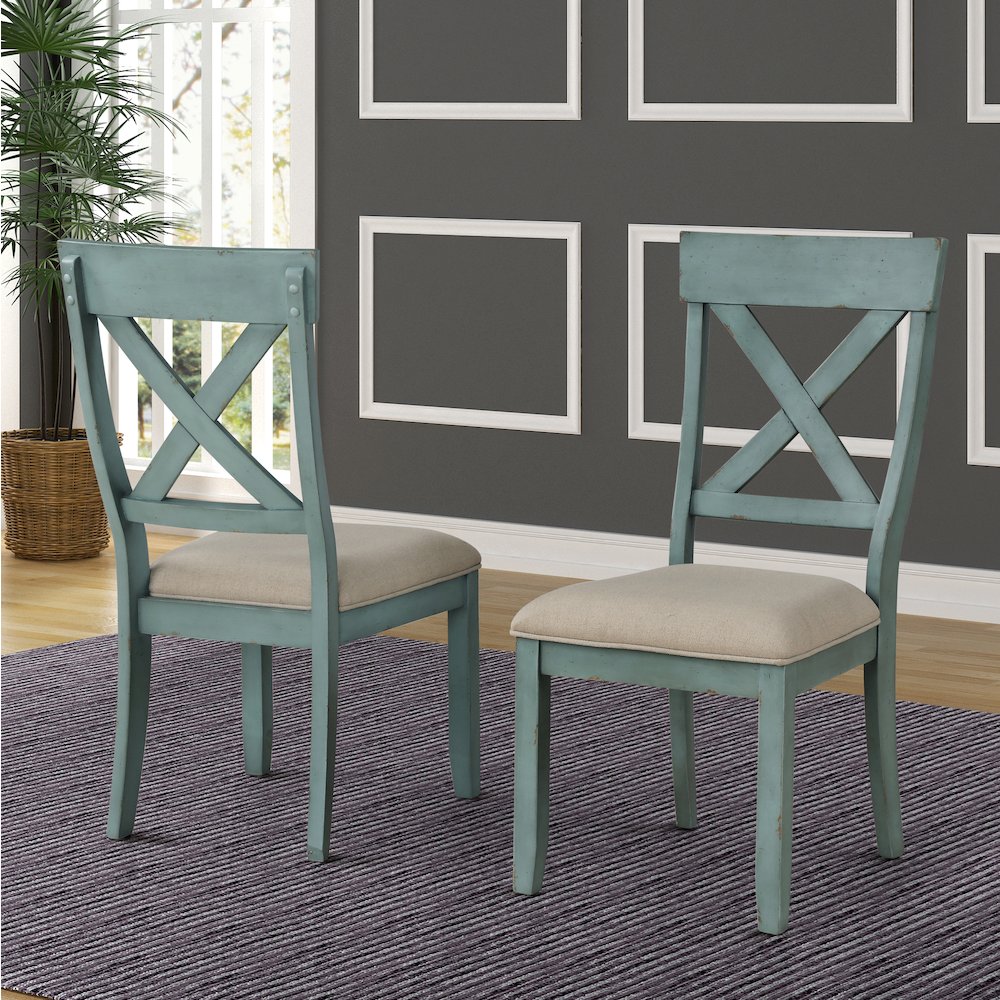 Prato 5-Piece Dining Table Set with Cross Back Chairs