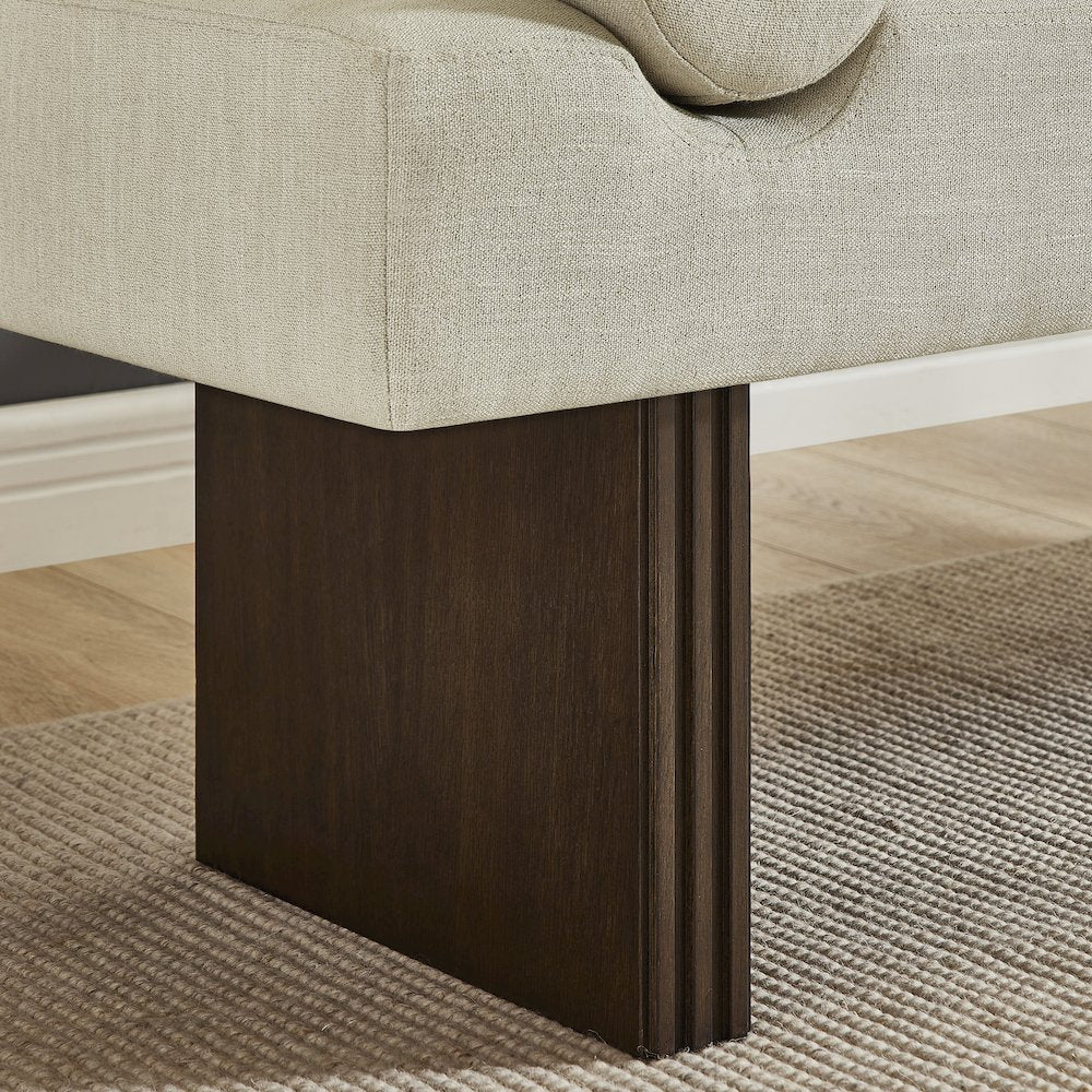 Brooke Contemporary Upholstered Bench, Beige