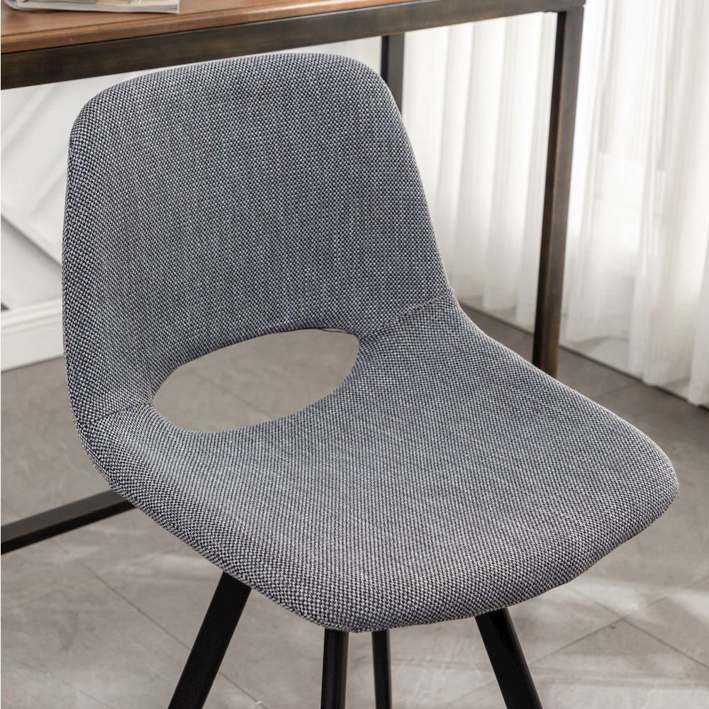 Porth Fabric Kitchen 28.25" Barstools, Set of 2, Gray