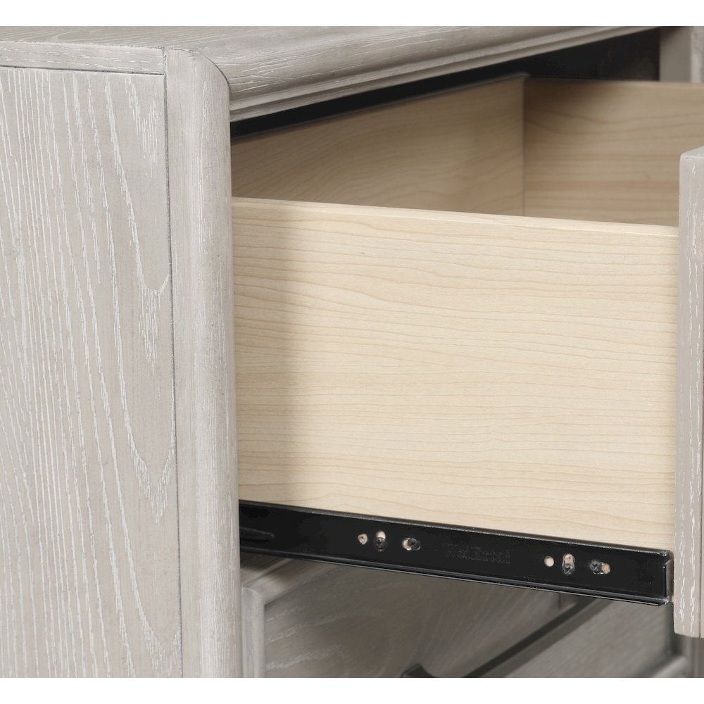 Seluna 6-Drawer Bedroom Dresser with Mirror, Gray Oak Finish