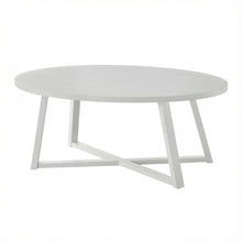 Wood Oval Coffee Table with Smooth Finish and Sturdy Frame, 1-Piece Design