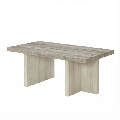 Contemporary Multi-Color Coffee Table with Sturdy Top and Weathered Finish