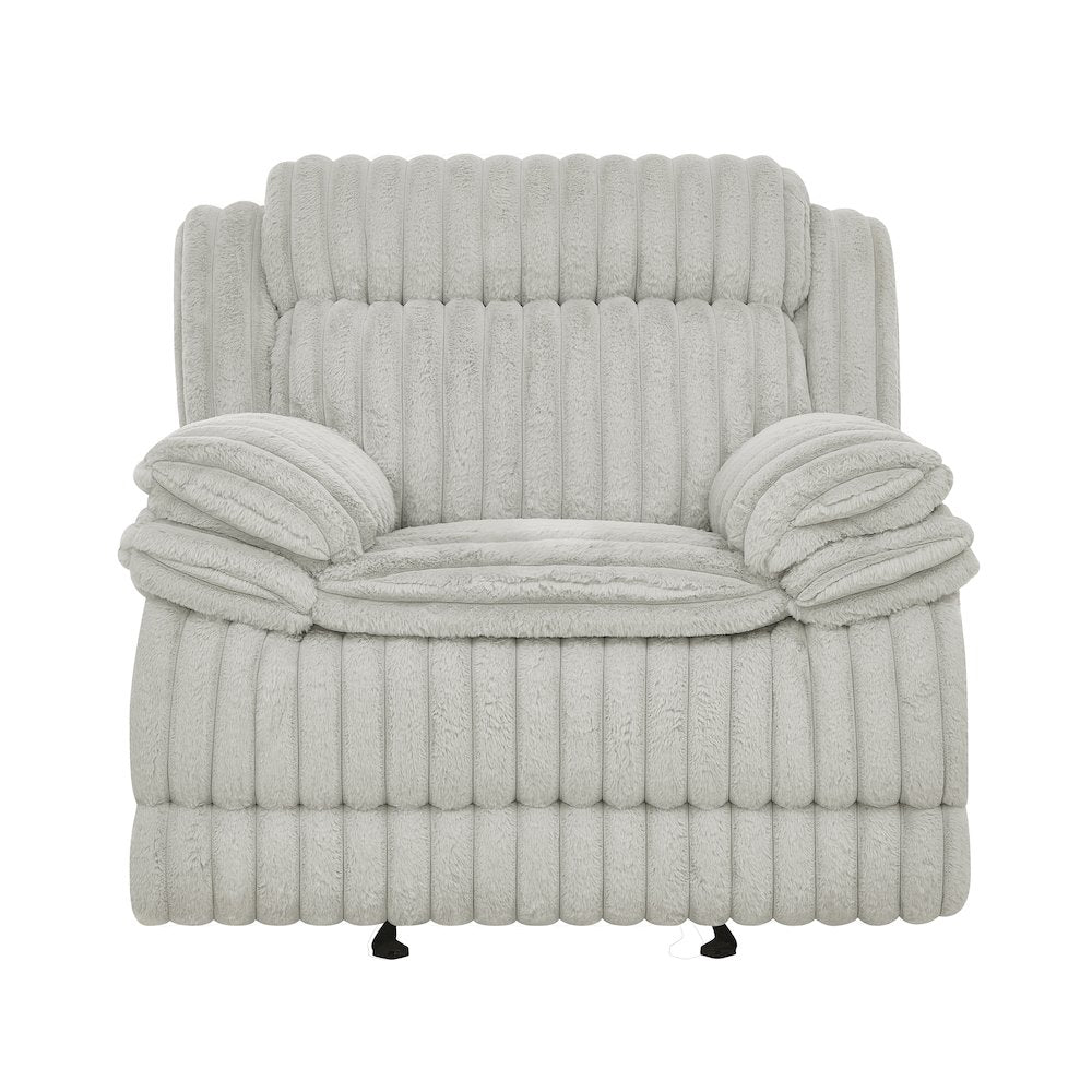 Ardello Manual Recliner with Wide-Wale Corduroy Upholstery, Gray