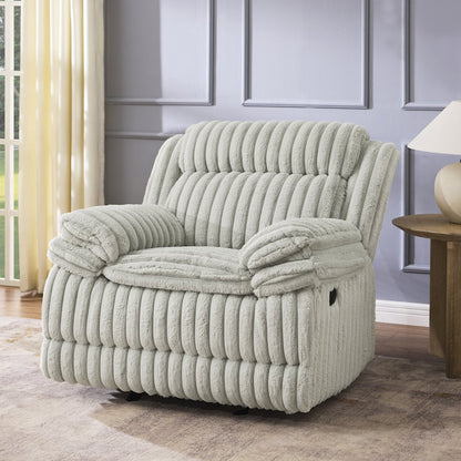 Ardello Manual Recliner with Wide-Wale Corduroy Upholstery, Gray