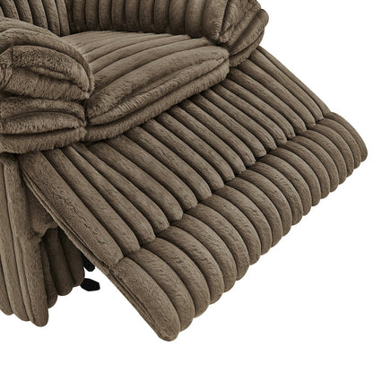 Ardello Manual Recliner with Wide-Wale Corduroy Upholstery, Chocolate