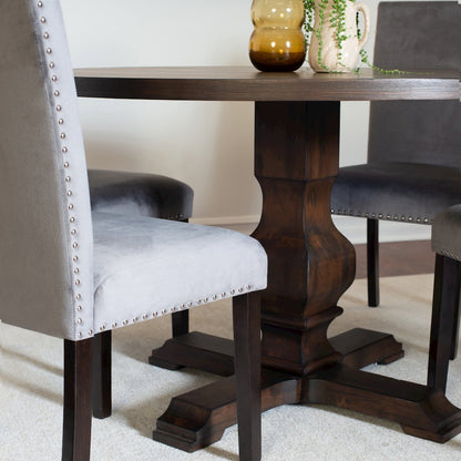 Fordsville 5-Pc Dining Set, Pedestal Round Table with 4 Stylish Chairs, Gray