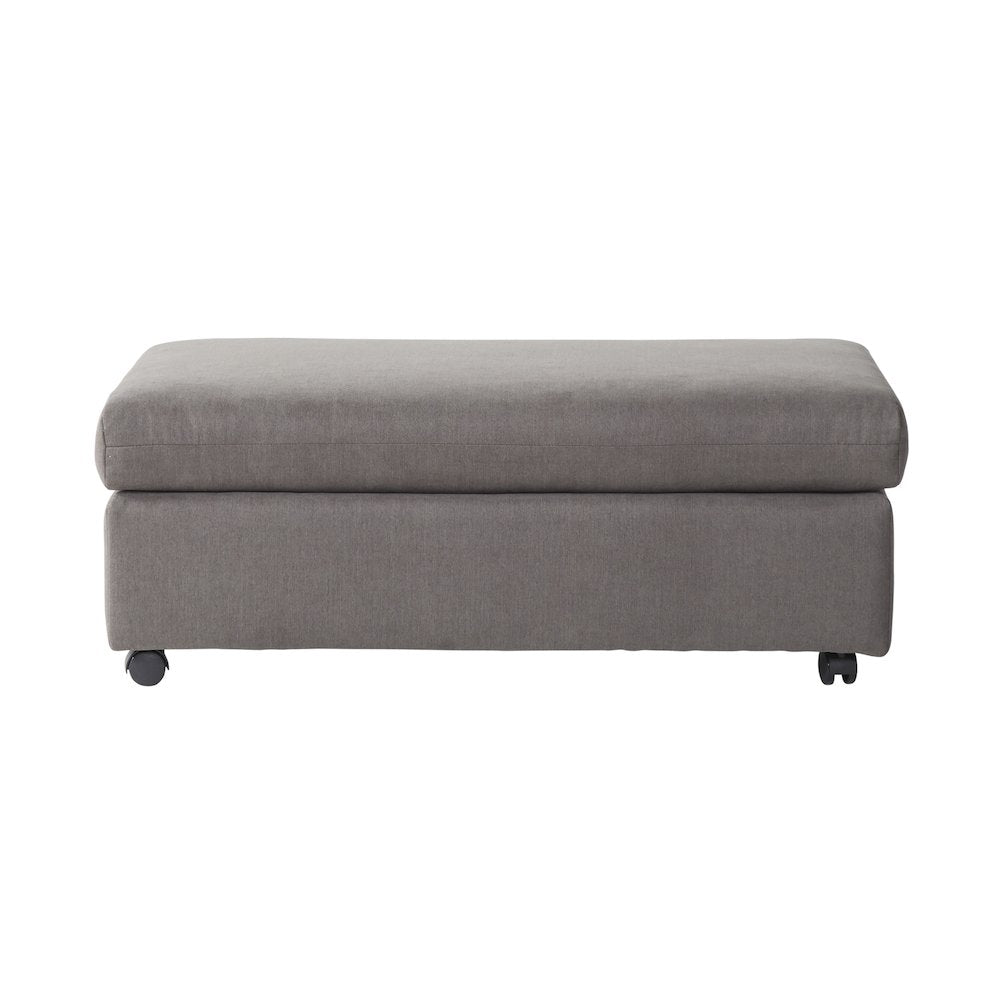 Enda Living Room Fabric Ottoman, Carbon Gray