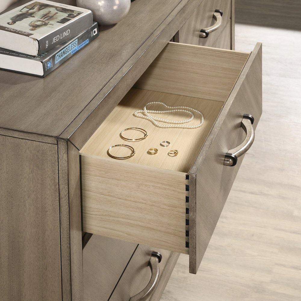 Arena Contemporary 6-Drawer Dresser in Weathered Sand