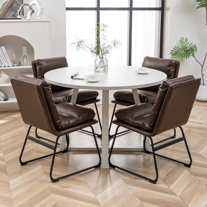 Innes 5-Pc Round Dining Set, Trestle Table with 4 Chairs