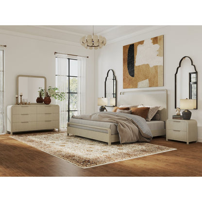 Tavari 5-PC Bedroom Set, King  Bed, Dresser, Mirror, Two Nightstands, Light Gray
