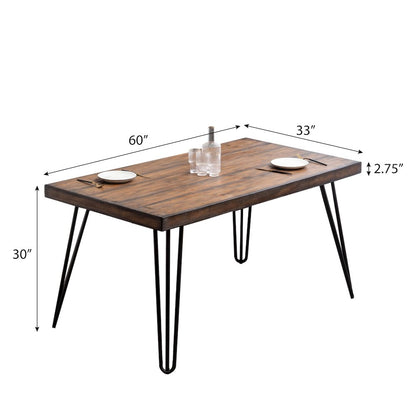 Ashzo 5-Pc Dining Set, Hairpin Dining Table with 4 Chairs, Gray