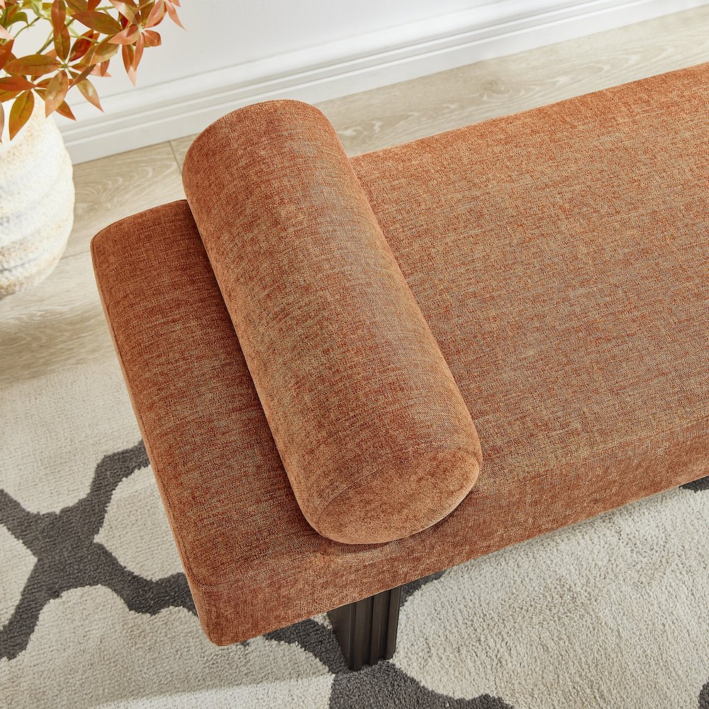 Brooke Contemporary Upholstered Bench, Orange