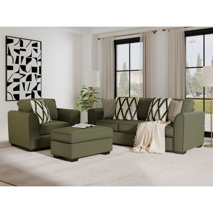 Marvella 3-PC Living Room Set, Sofa, Chair, and Ottoman with Chenille Upholstery