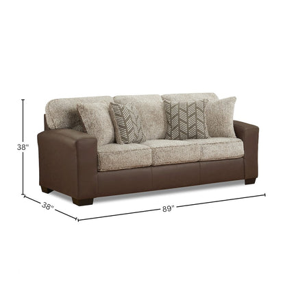 Marvella Living Room Sofa with Chocolate Faux Leather