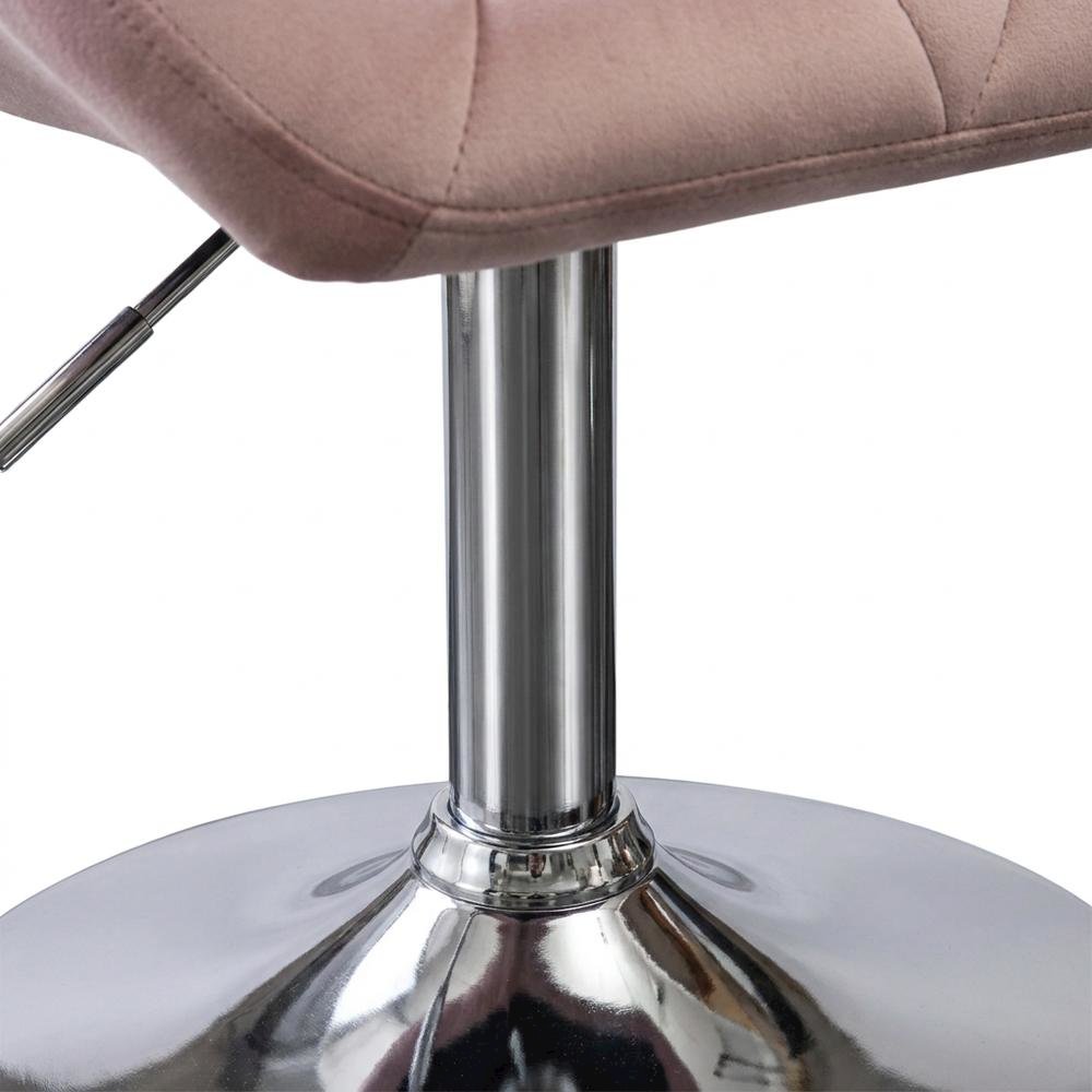 Mauve Velvet Diamond Tufted Swivel Barstool Set of 2 with Adjustable Height