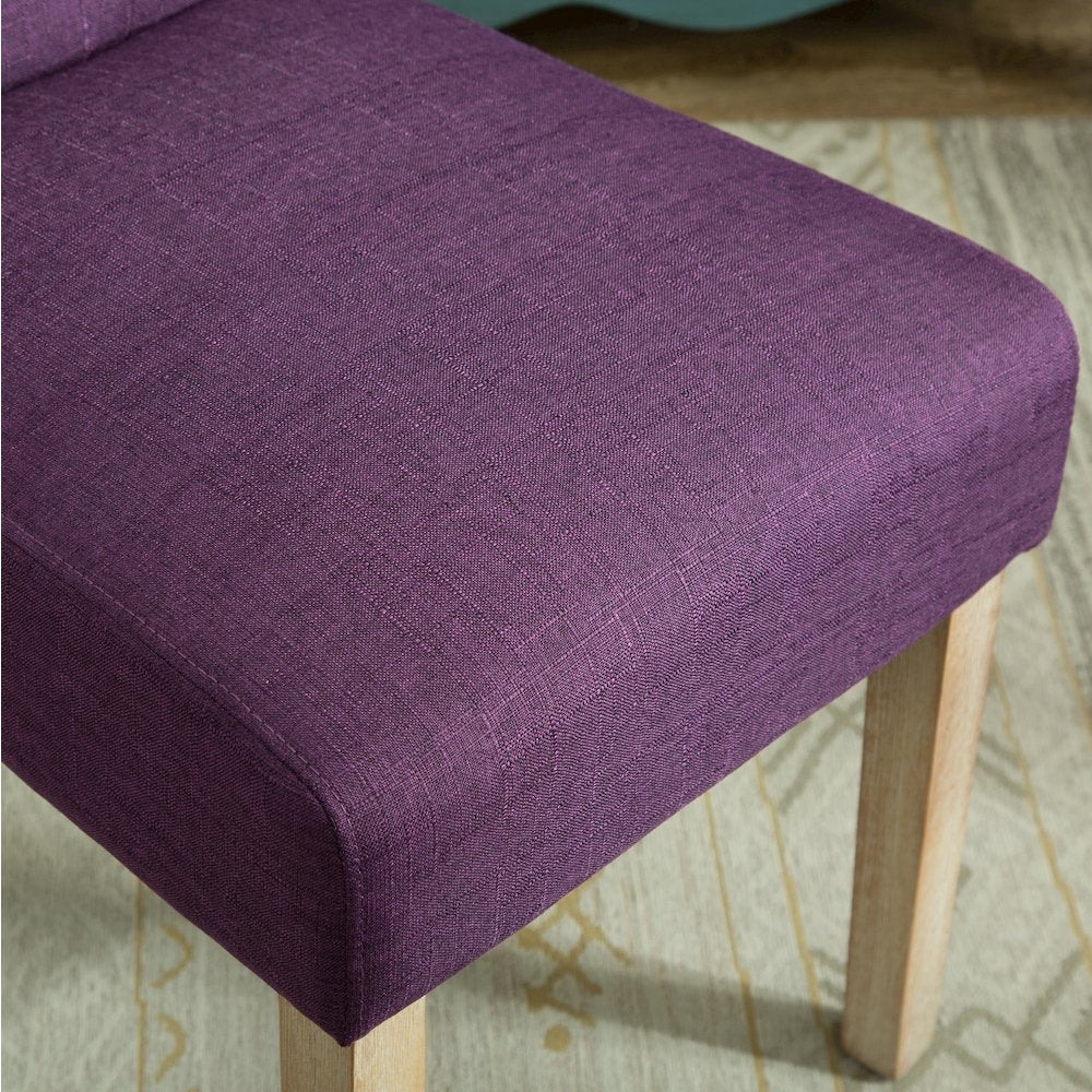 Amonia 5-Pc Dining Set, Turned-Leg Dining Table with 4 Tufted Chairs, Purple