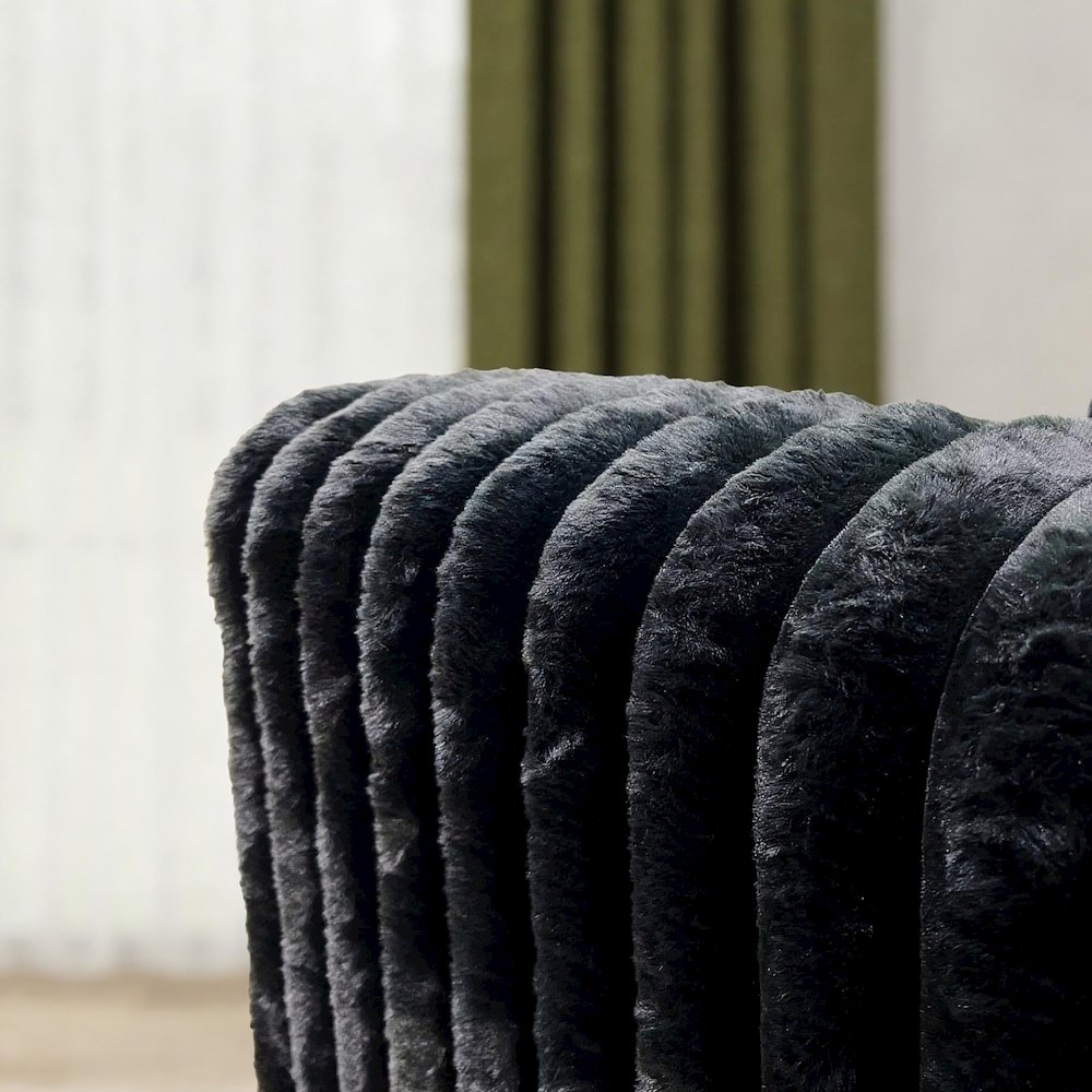 Nolan Contemporary Upholstered Cocktail Ottoman, Lush Black