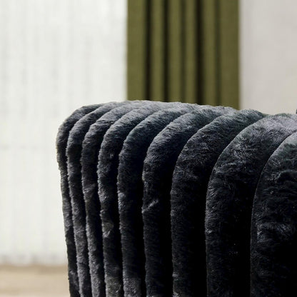 Nolan Contemporary Upholstered Cocktail Ottoman, Lush Black