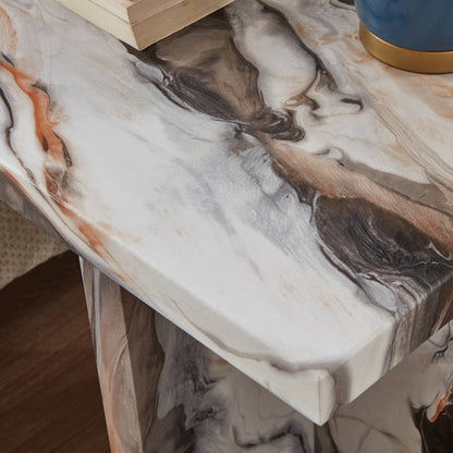 Cavira 3-Piece Faux Marble Coffee Table Set, Table and Two Side Tables,Off-white