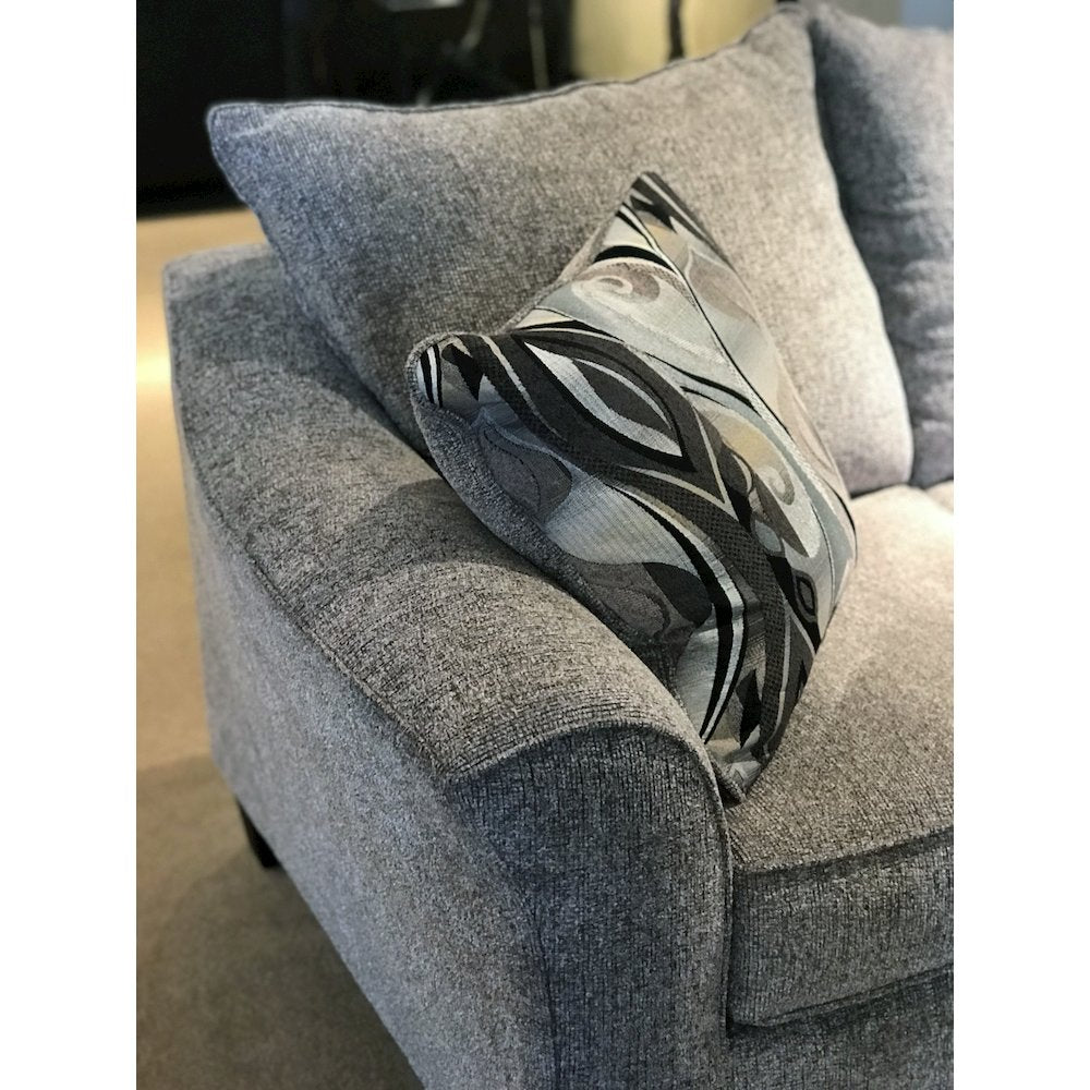 Camero Platinum Fabric Pillowback Sofa and Loveseat Set