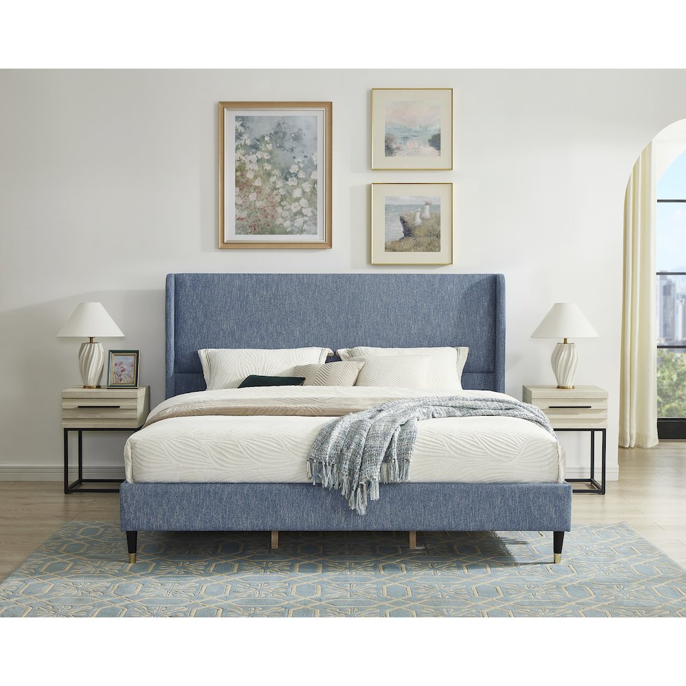 Rozitta Upholstered Wingback Platform Bed, King