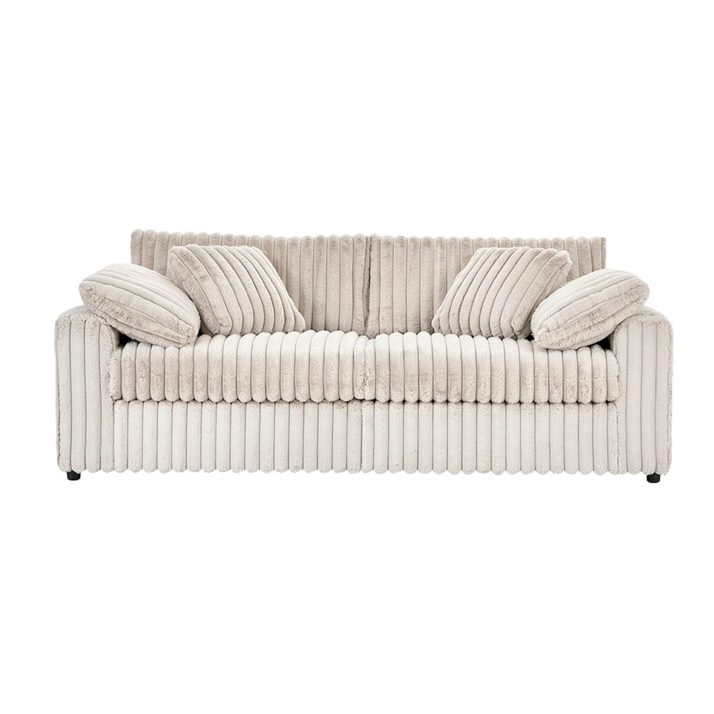 Belvoir Upholstered Stationary Sofa, Beige Champagne