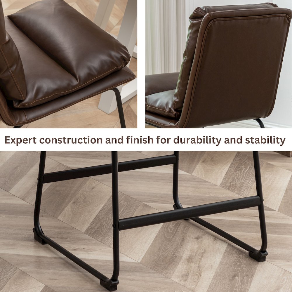 Milos Upholstered 26-inch Counter Height Stools, Set of 2