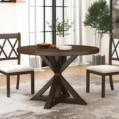 Windvale Dining Set,Cross-Buck Table with 4 Chairs