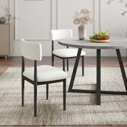 Edo 5-Piece Dining Set, Round Trestle Table and 4 Chairs, Gray and Black
