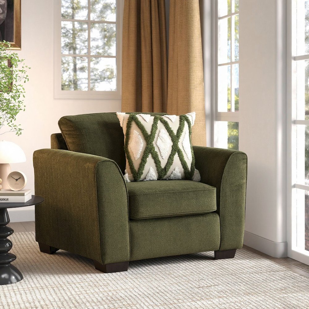 Marvella 2-PC Living Room Set, Arm Chair and Ottoman with Chenille Upholstery