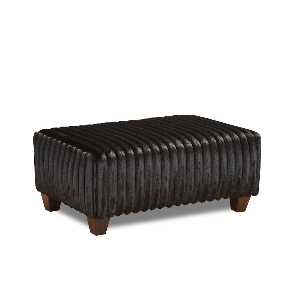 Nolan Contemporary Upholstered Cocktail Ottoman, Lush Black