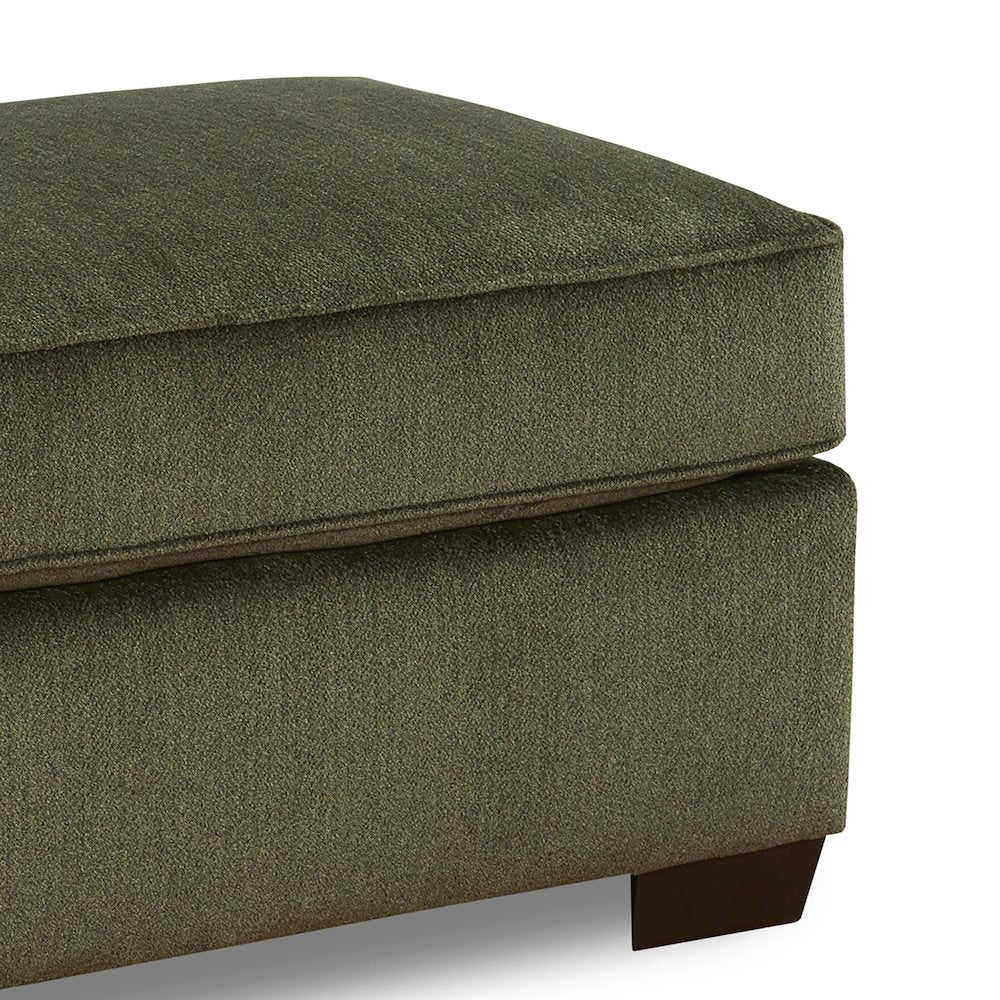 Marvella Living Room Ottoman with Mosswood Chenille Upholstery