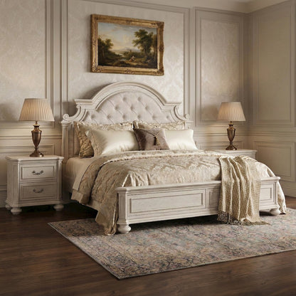 Nelson French Traditional 3-Piece Bedroom Set, Antique White, Queen