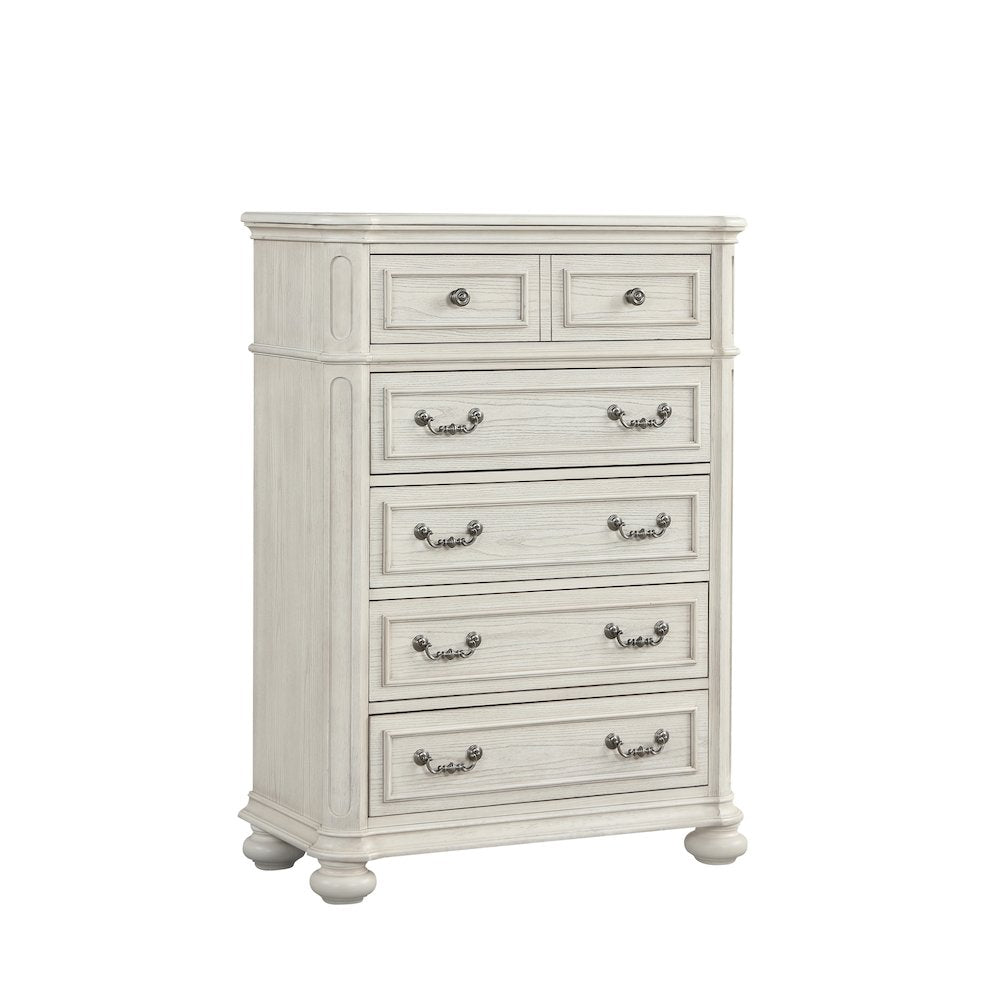 Nelson 5-Drawer Bedroom Chest with Flip-top, Antique White