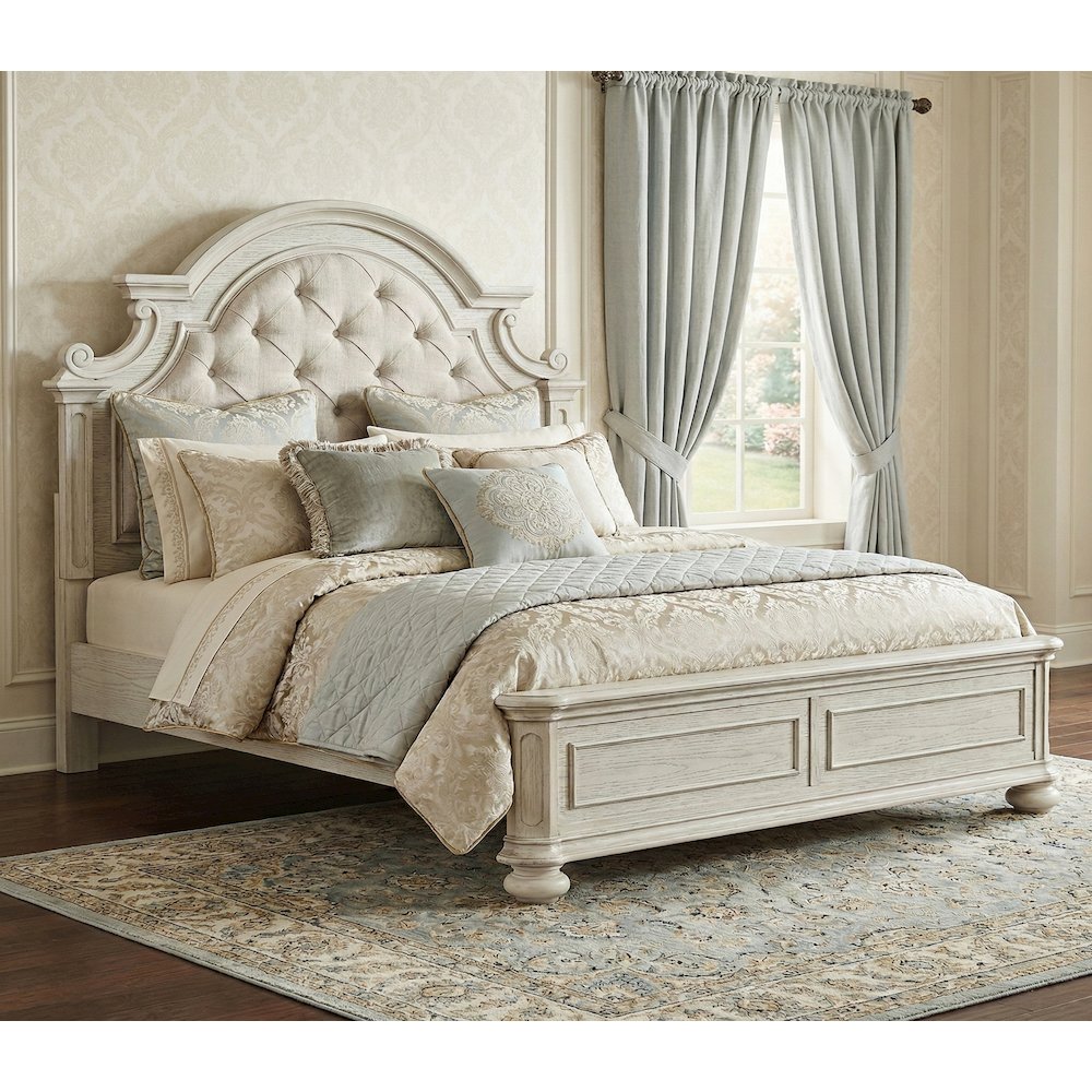 Nelson French Traditional 5-Piece Bedroom Set, Antique White, King