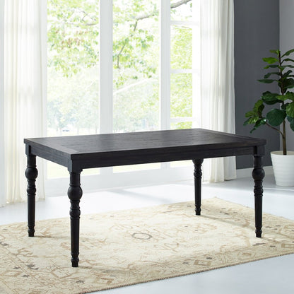 Leviton Urban Style Dark Wash Wood Dining Set: Table, 4 Chairs and Bench, Gray