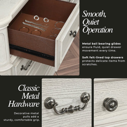 Nelson 5-Drawer Bedroom Chest with Flip-top, Antique White