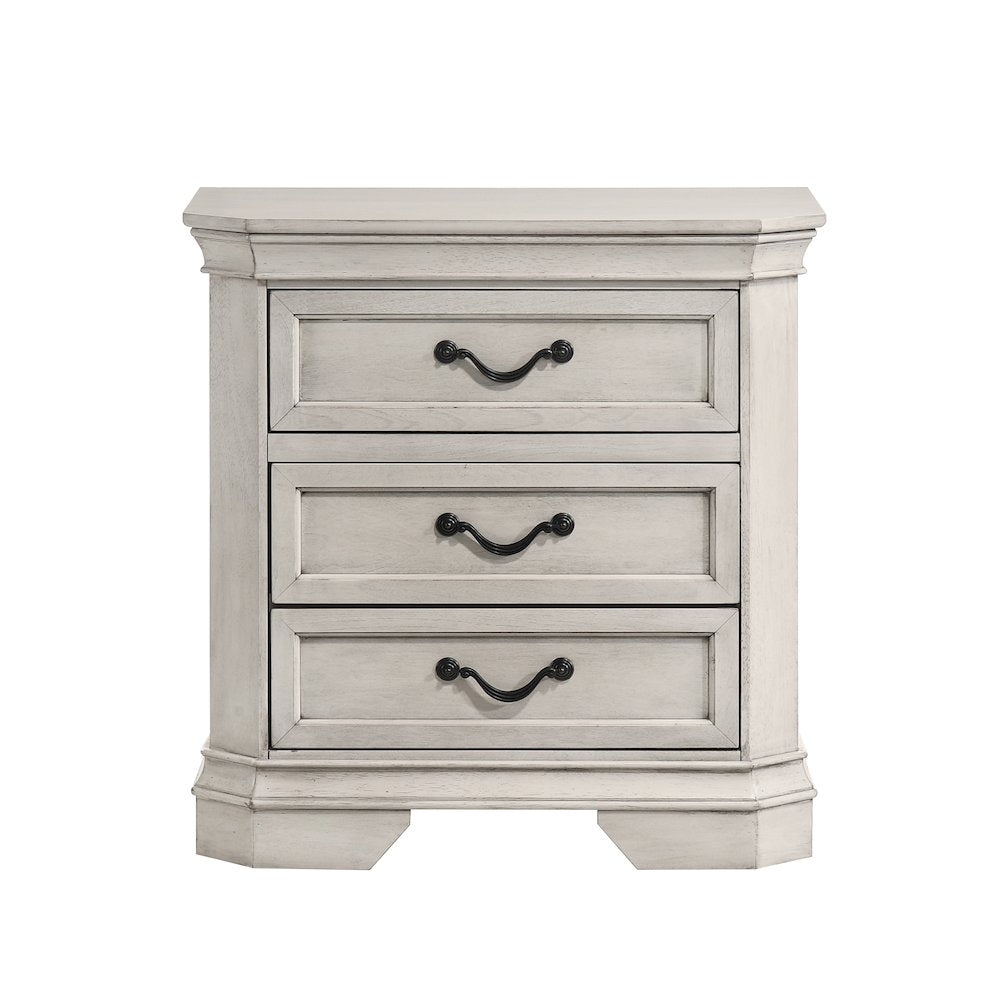 Maderne Wood Panel Bed with Dresser, Mirror, Nightstand, King
