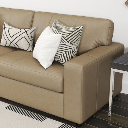 Sakan Leather Upholstered 3-Piece Living Room Set, Sofa and 2 Cutler Chairs