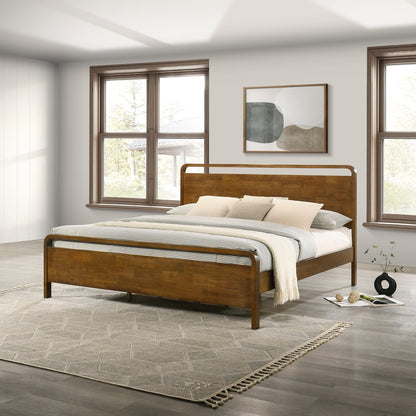 Eldren Wood Bedroom Set, King Platform Bed with Dresser Mirror Nightstand, Chest