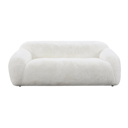 Adell Polar Bear 2-Piece Living Room Set, Sofa and Swivel Chair, Ivory White