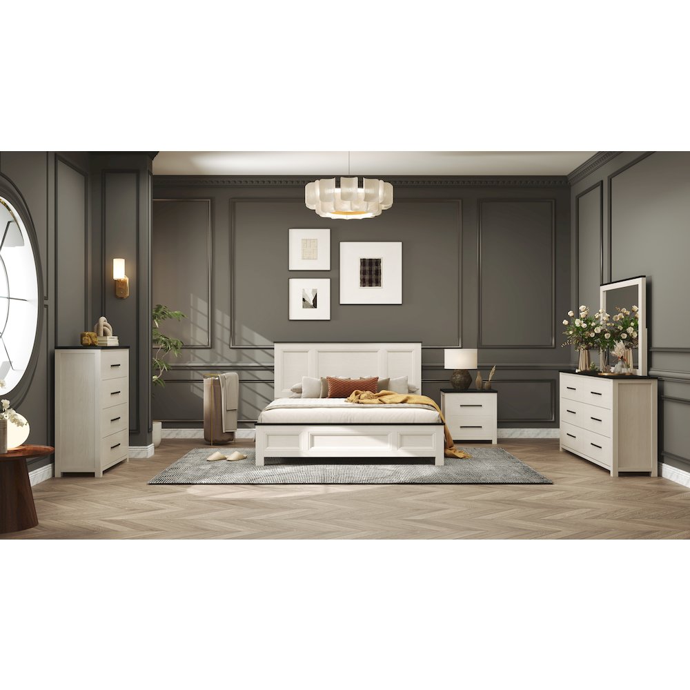 Realynn 5-PC Wood Bedroom Set, Queen Size, Off-White Finish